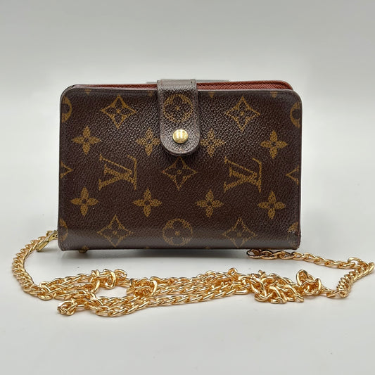 Authentic Louis Vuitton 2010 Monogram Porte Papier Wallet Crossbody