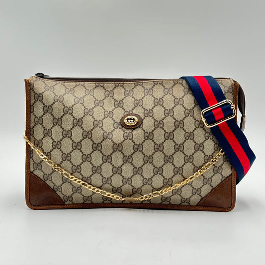 Authentic GUCCI GG Canvas Zipper Pouch Crossbody