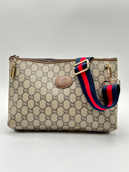 Authentic GUCCI GG Canvas Zipper Pouch Crossbody