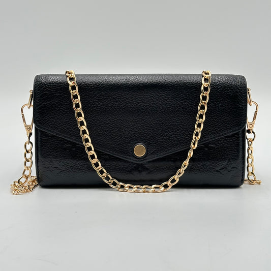 Authentic Louis Vuitton 2016 Empreinte Black Sarah Wallet Crossbody