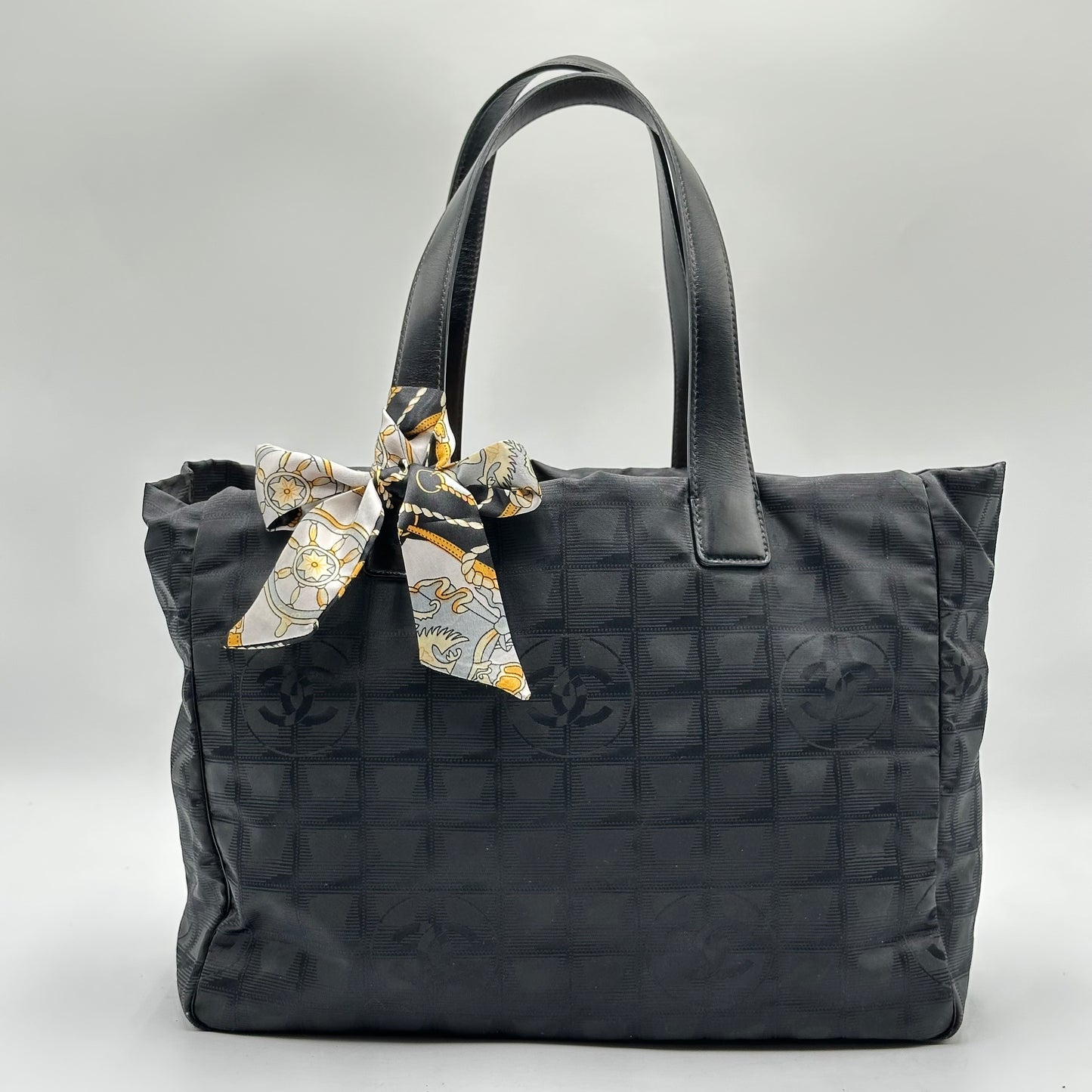 Authentic CHANEL Black Medium Travel Line Tote