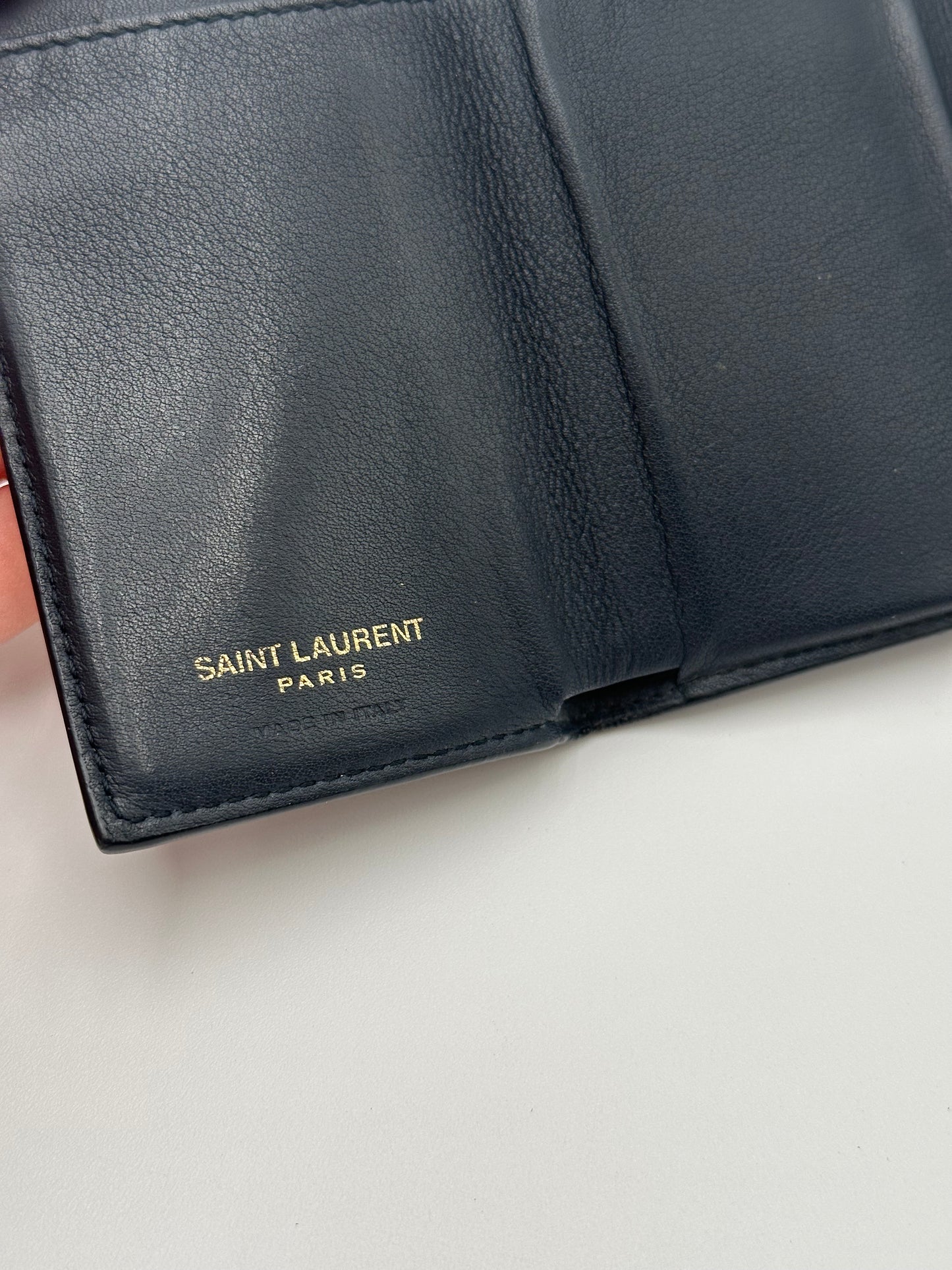 Authentic YSL Set Bundle of 2- Calfskin Mini Wallet & Cardholder