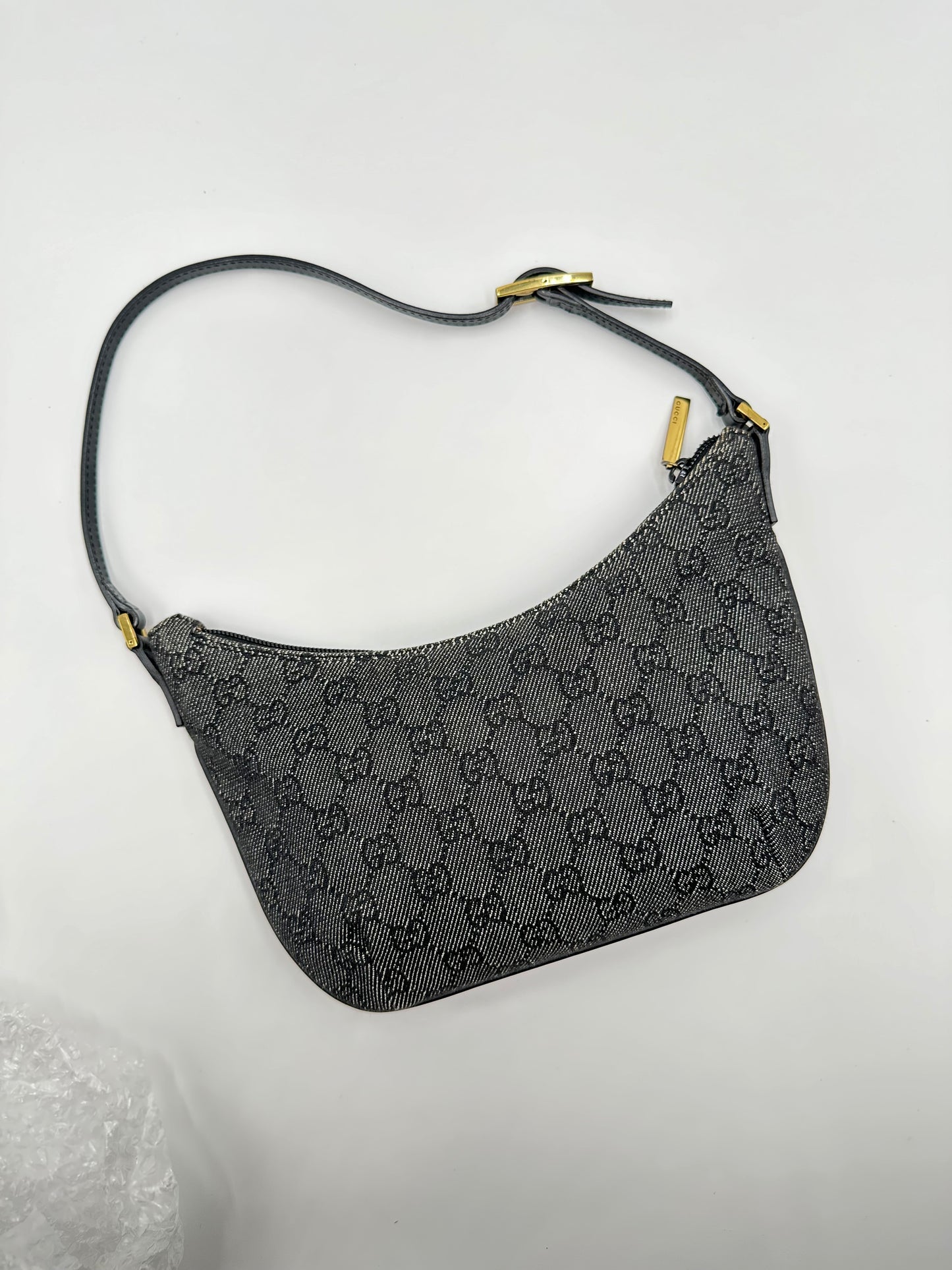 Authentic Gucci GG Denim Canvas Pochette