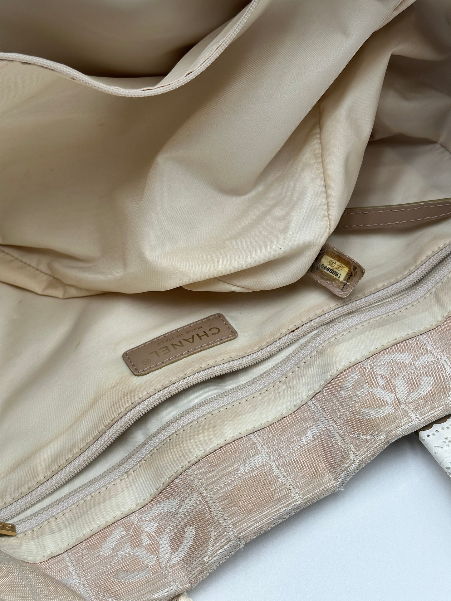 Authentic CHANEL CC Travel Line Tote in Blush Pink