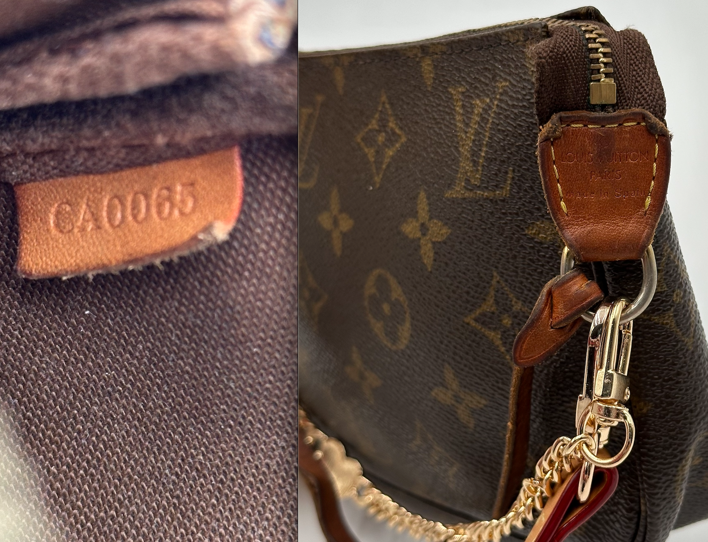 Authentic Louis Vuitton 2005 Monogram Pochette Accessoires Crossbody