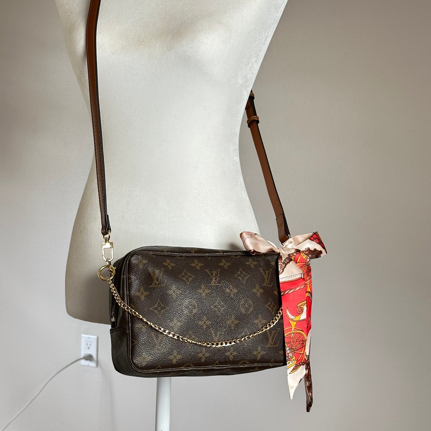 Authentic Louis Vuitton 1988 Monogram Trousse Crossbody