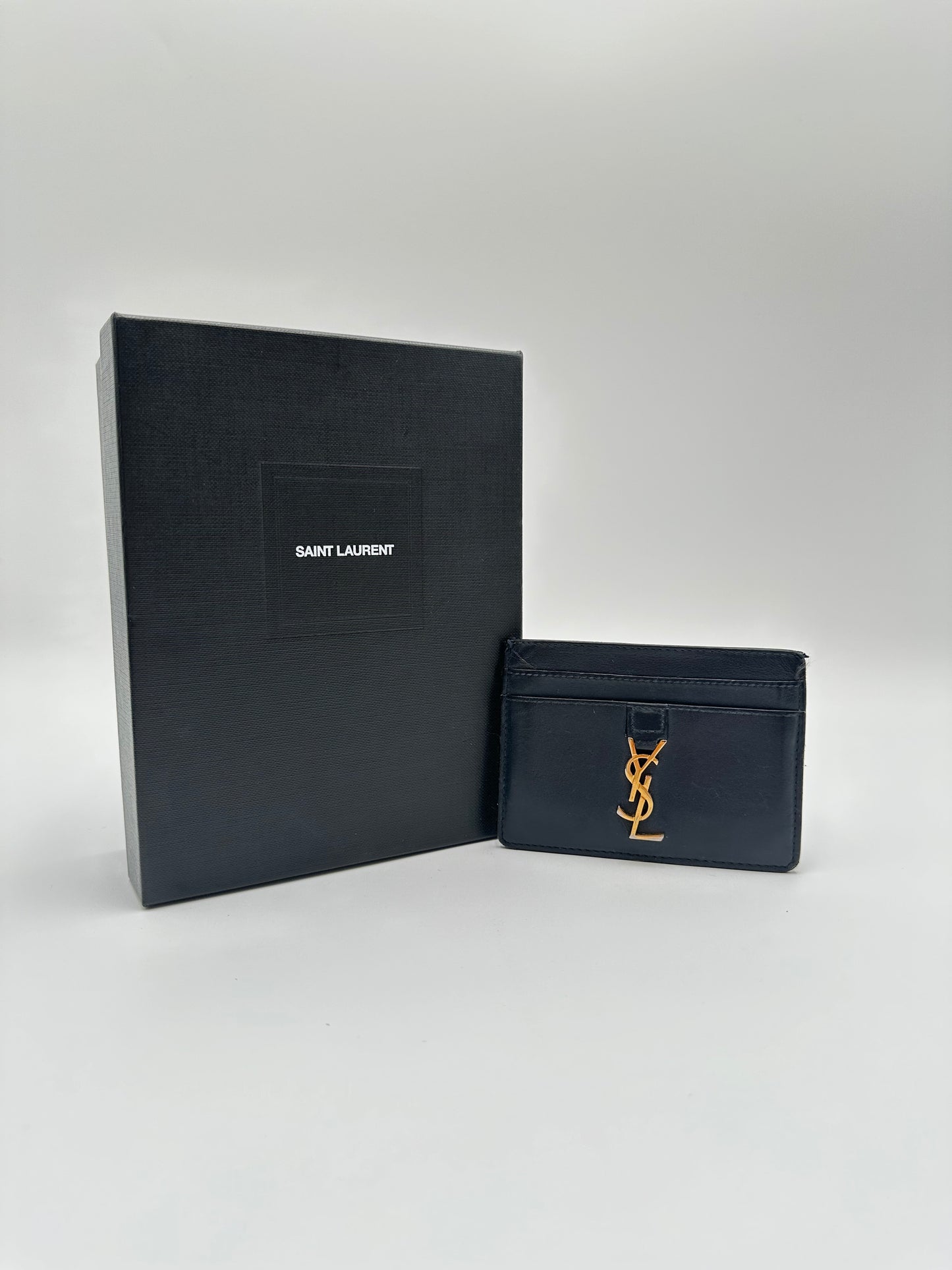 Authentic YSL Set Bundle of 2- Calfskin Mini Wallet & Cardholder