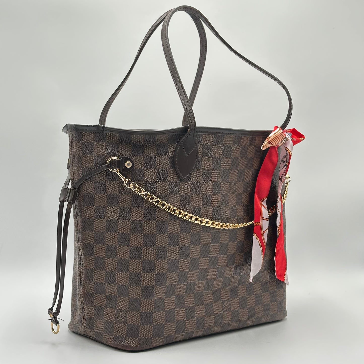 2010 Authentic Louis Vuitton Damier Ebene Neverfull MM Tote