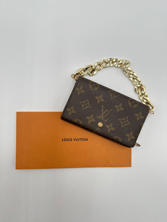 Authentic Louis Vuitton Monogram Porte Monnaie Wallet w/ Crossbody Kit