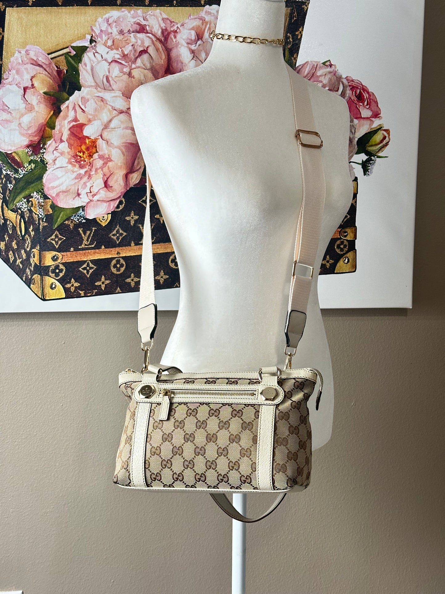 Authentic GUCCI Charmy Canvas GG Tote