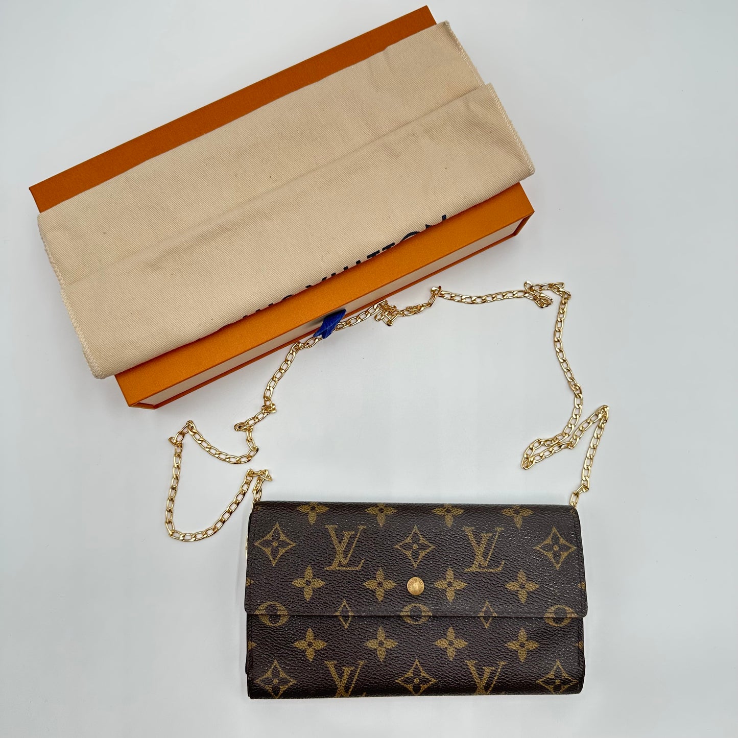 Authentic Louis Vuitton 1999 Monogram International Trifold Wallet Crossbody