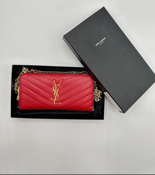 Authentic YSL Matelasse Full Zip Wallet +Dust Bag + Gift Box