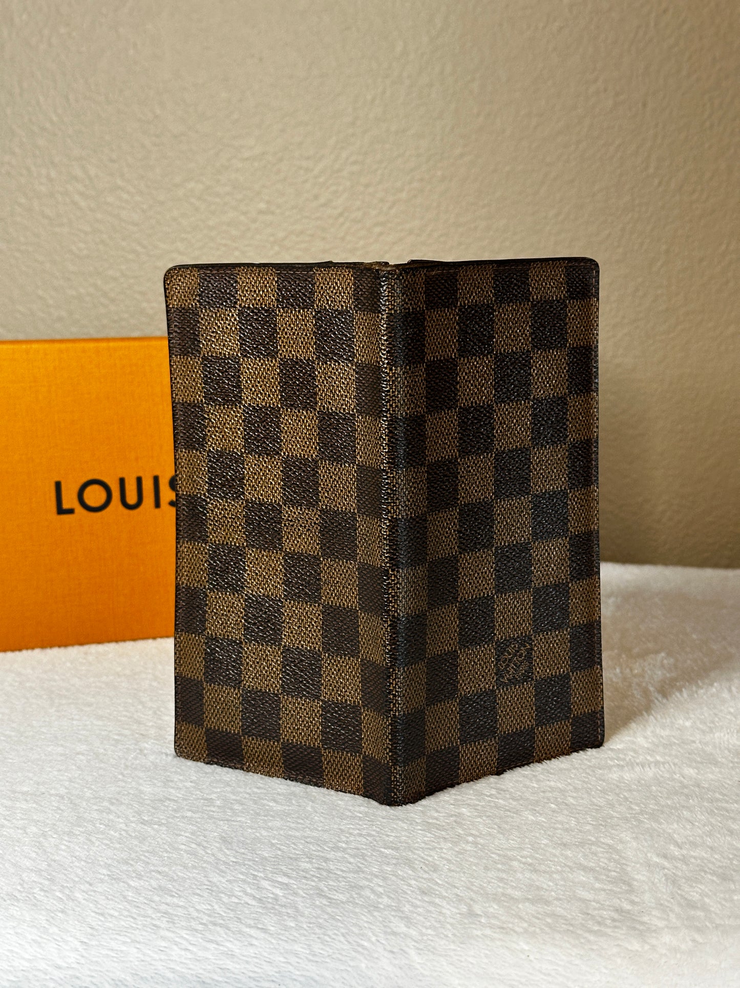 Authentic Louis Vuitton Damier Ebene Brazza Checkbook Wallet