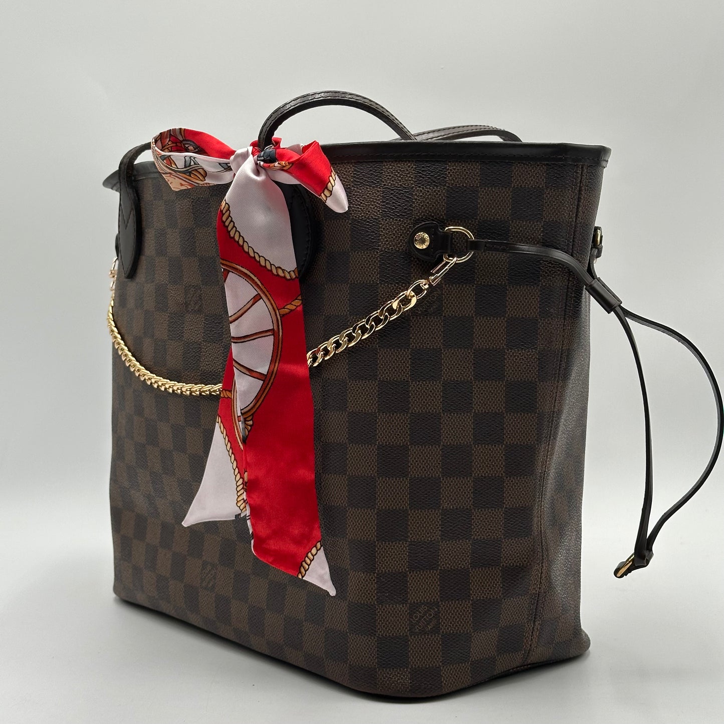 2010 Authentic Louis Vuitton Damier Ebene Neverfull MM Tote