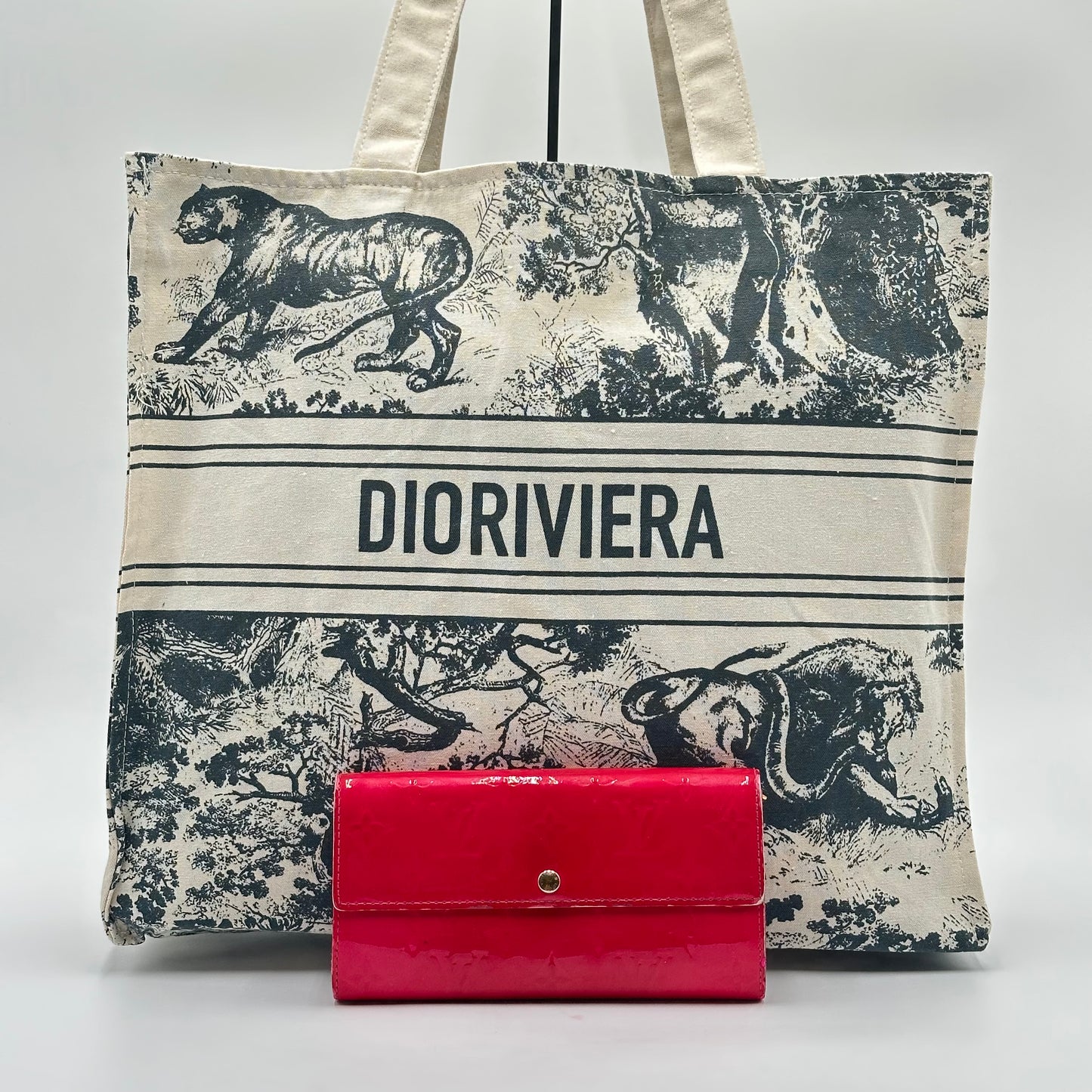 DIOR Riviera Large Canvas Shopping Tote