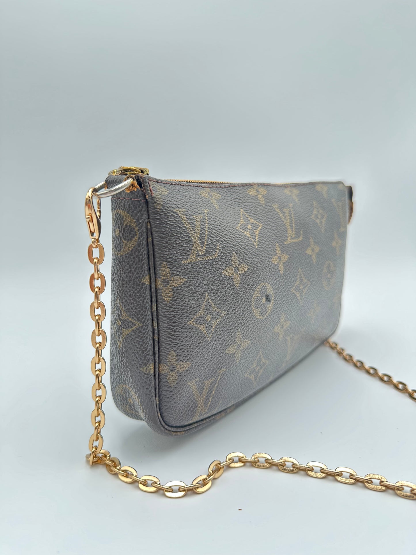 Authentic Louis Vuitton 1999 Monogram Pochette Accessoires Crossbody +1995 Mono Wallet