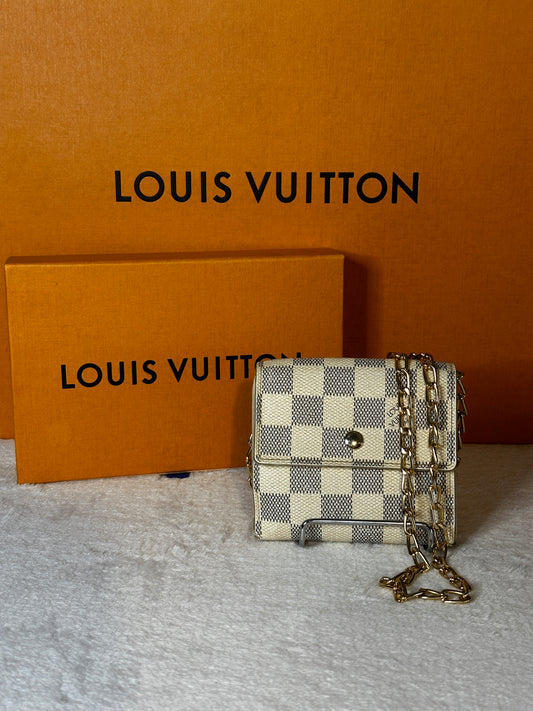 Authentic Louis Vuitton Damier Azur Compact Elise Bifold Wallet