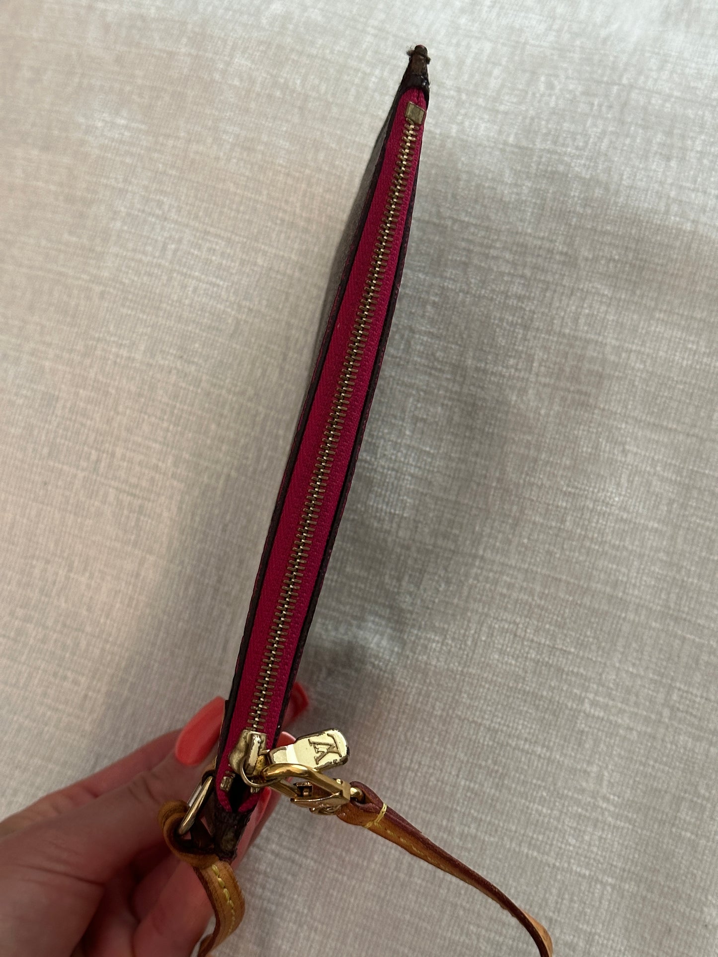 Authentic Louis Vuitton Monogram PM Neverfull Wristlet w/ Crossbody Kit