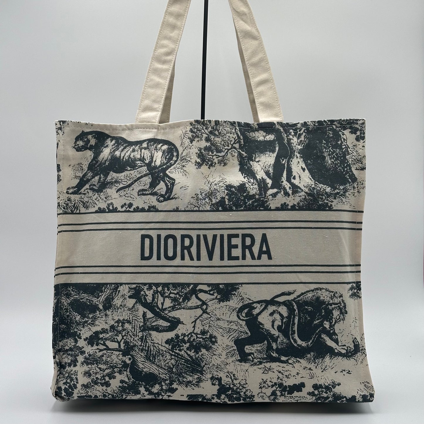 DIOR Riviera Large Canvas Shopping Tote