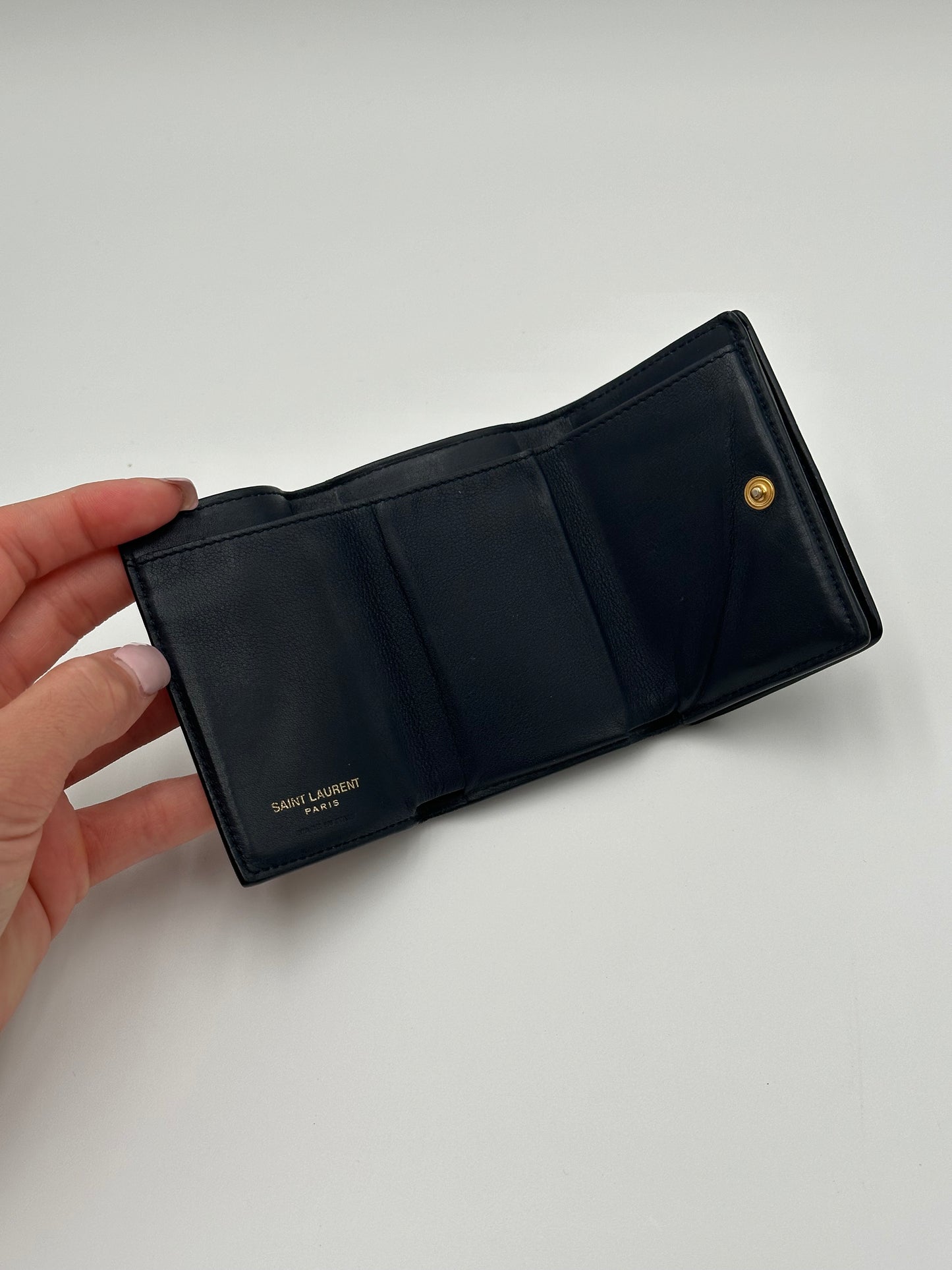 Authentic YSL Set Bundle of 2- Calfskin Mini Wallet & Cardholder