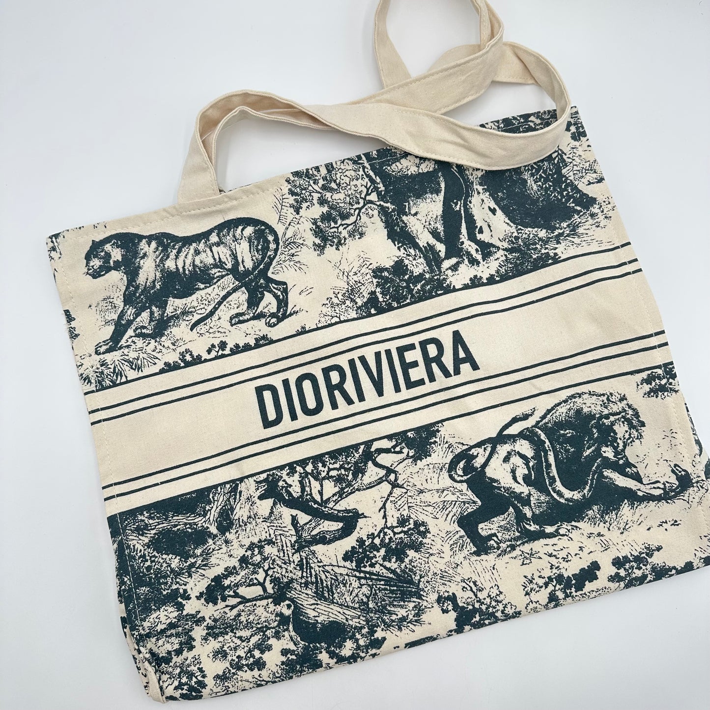 DIOR Riviera Large Canvas Shopping Tote