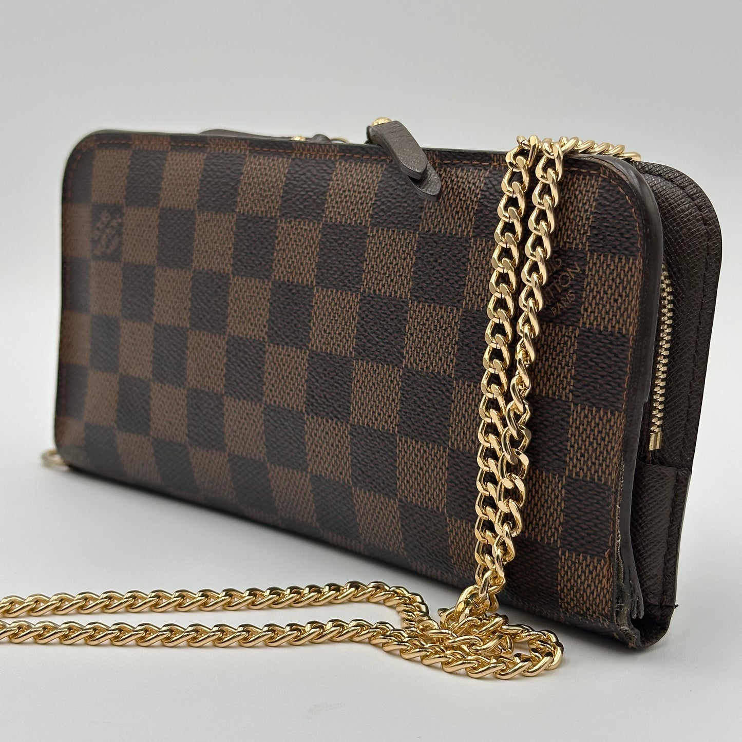 Authentic Louis Vuitton  2009 Damier Ebene Insolite Wallet Crossbody