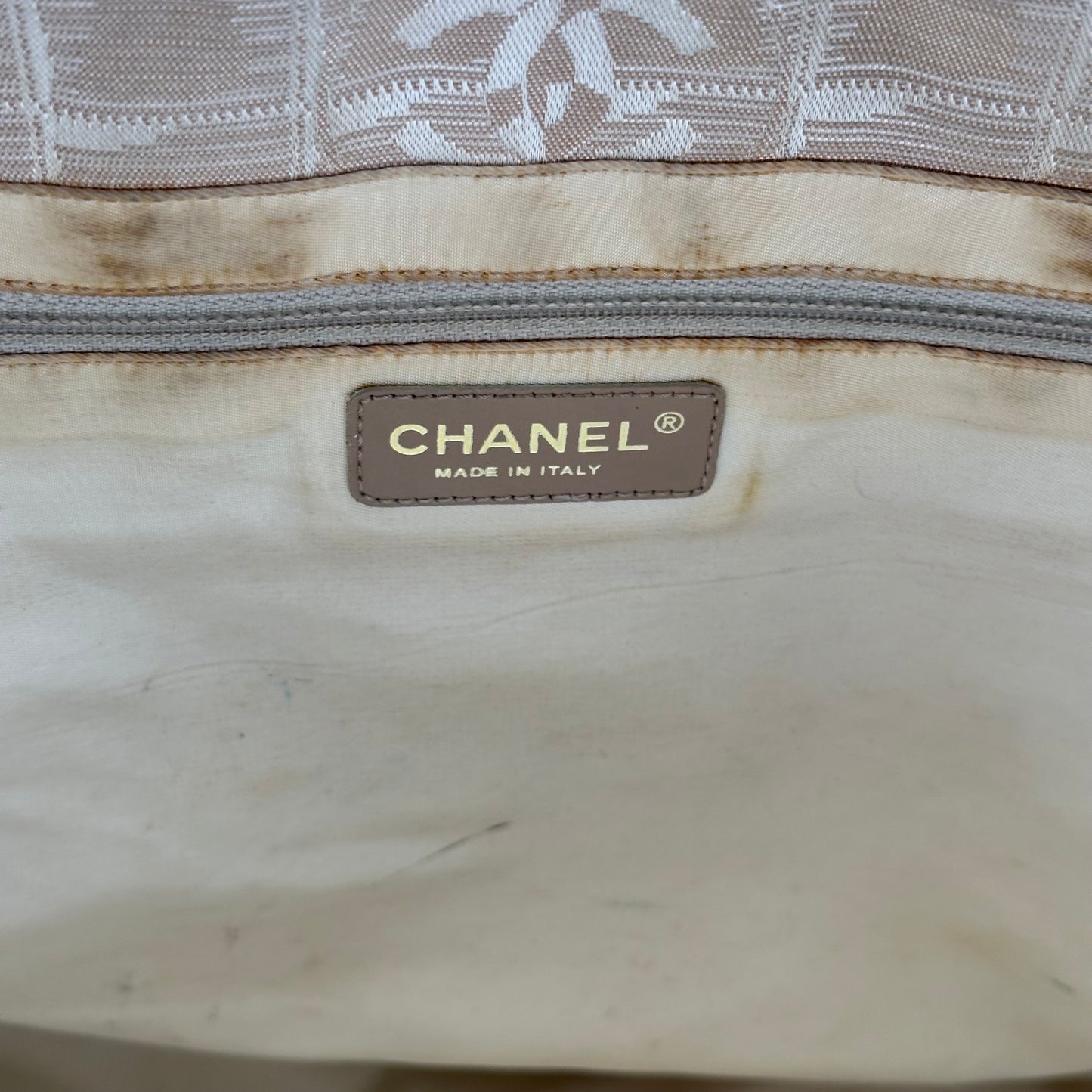 Authentic CHANEL Pink Canvas Travel Line Tote