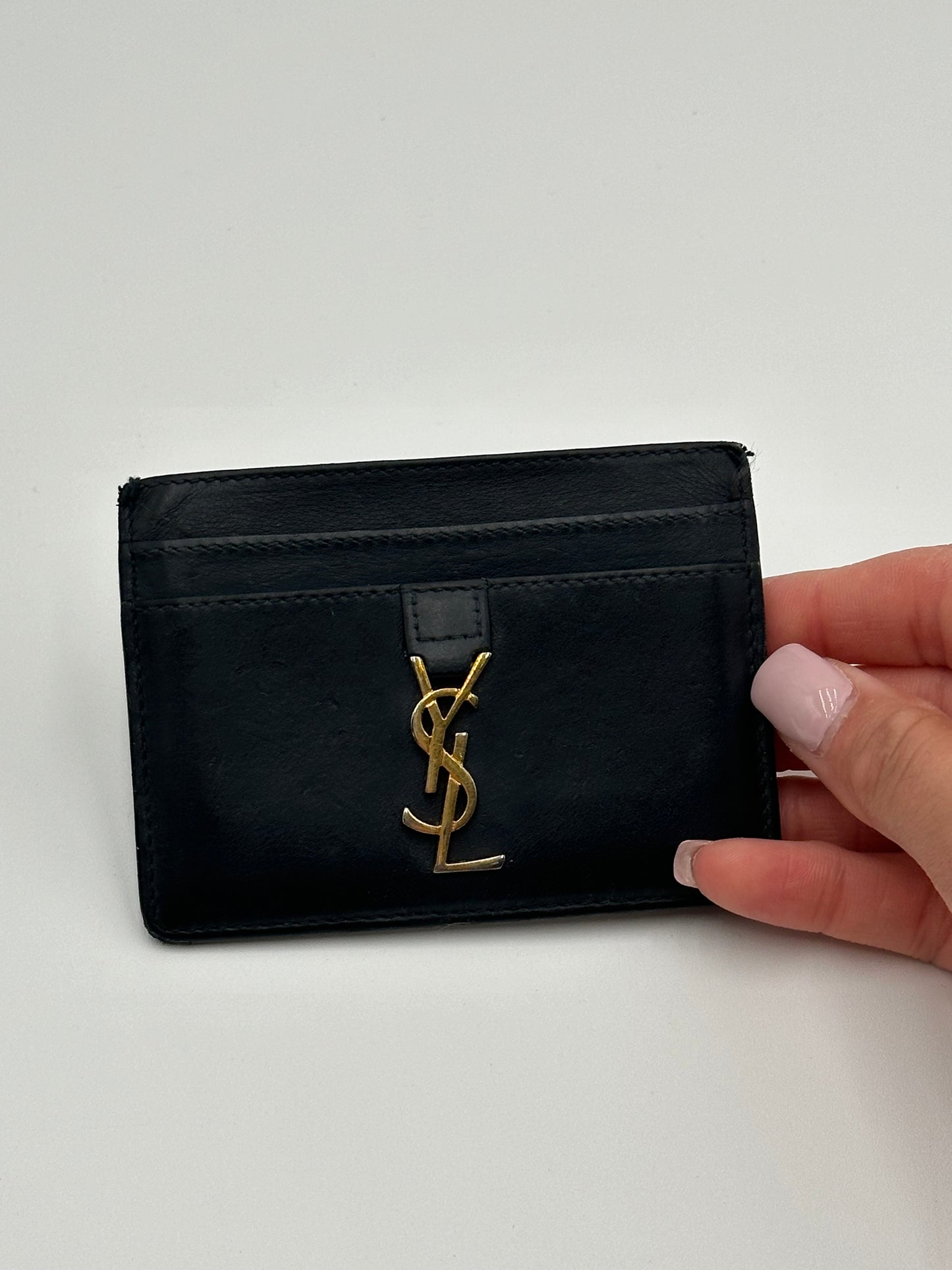 Authentic YSL Set Bundle of 2- Calfskin Mini Wallet & Cardholder