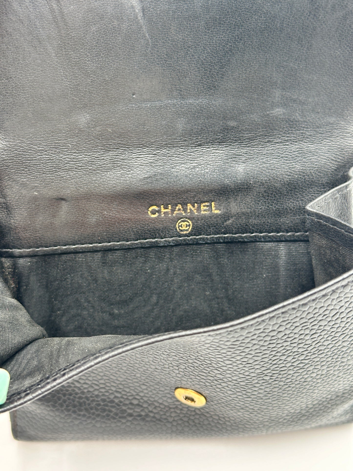 Authentic CHANEL CC Caviar Bifold Compact wallet