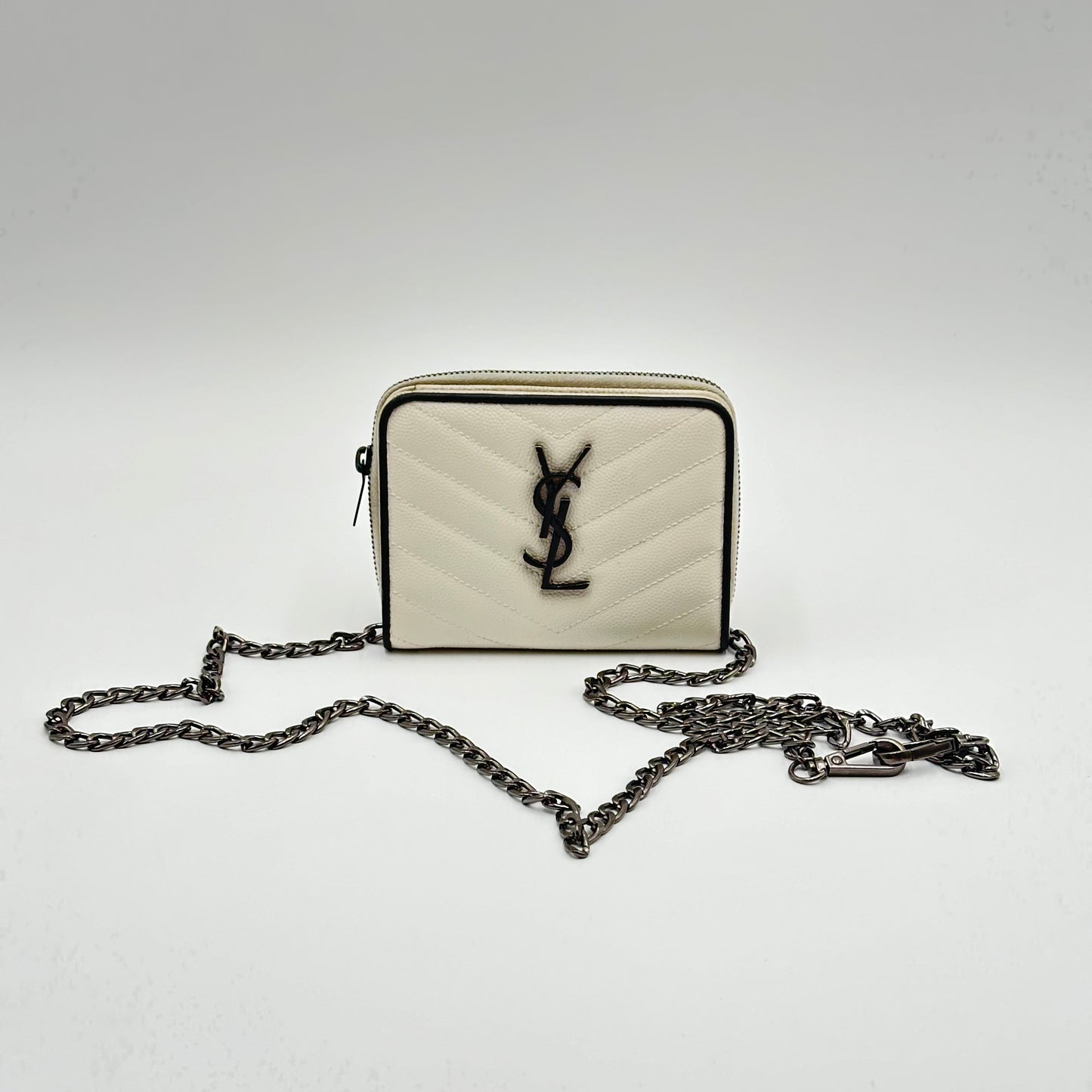 Authentic YSL Matelasse Compact Wallet + Crossbody Kit