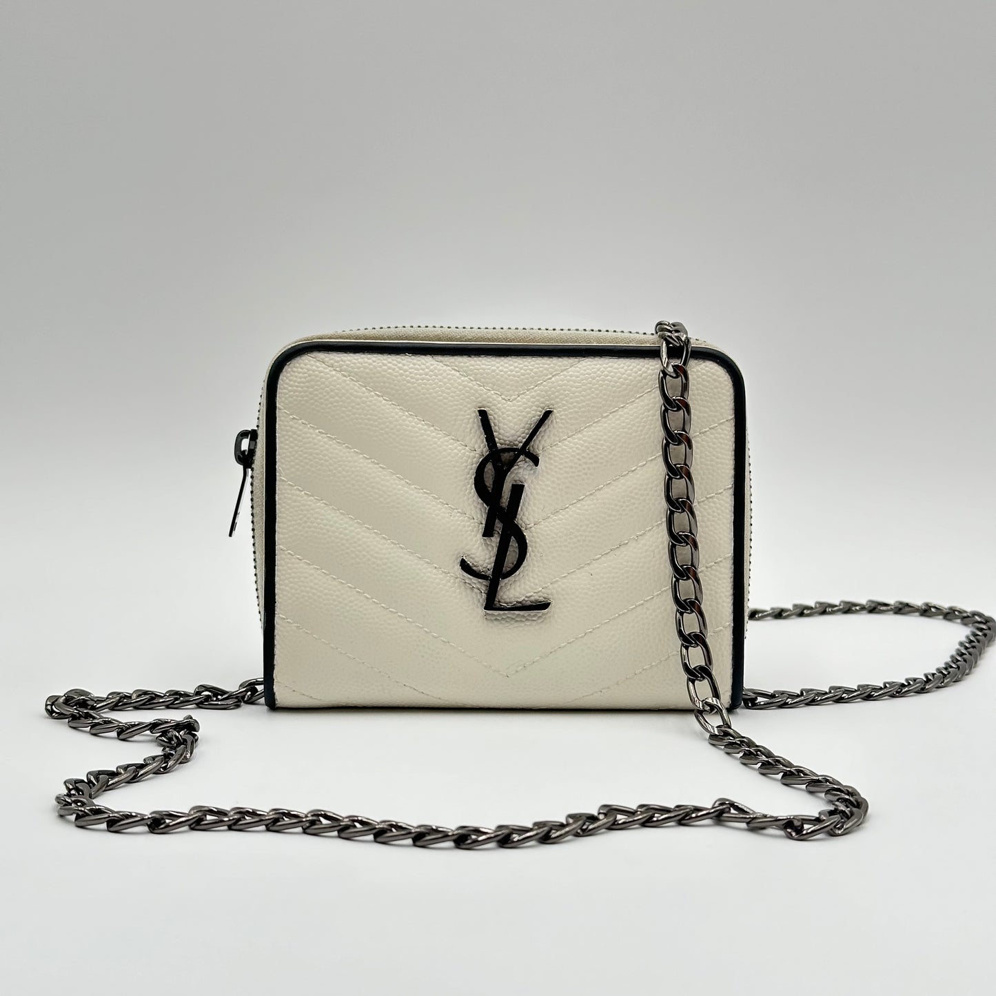 Authentic YSL Matelasse Compact Wallet + Crossbody Kit