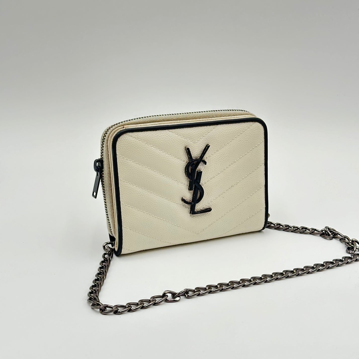 Authentic YSL Matelasse Compact Wallet + Crossbody Kit