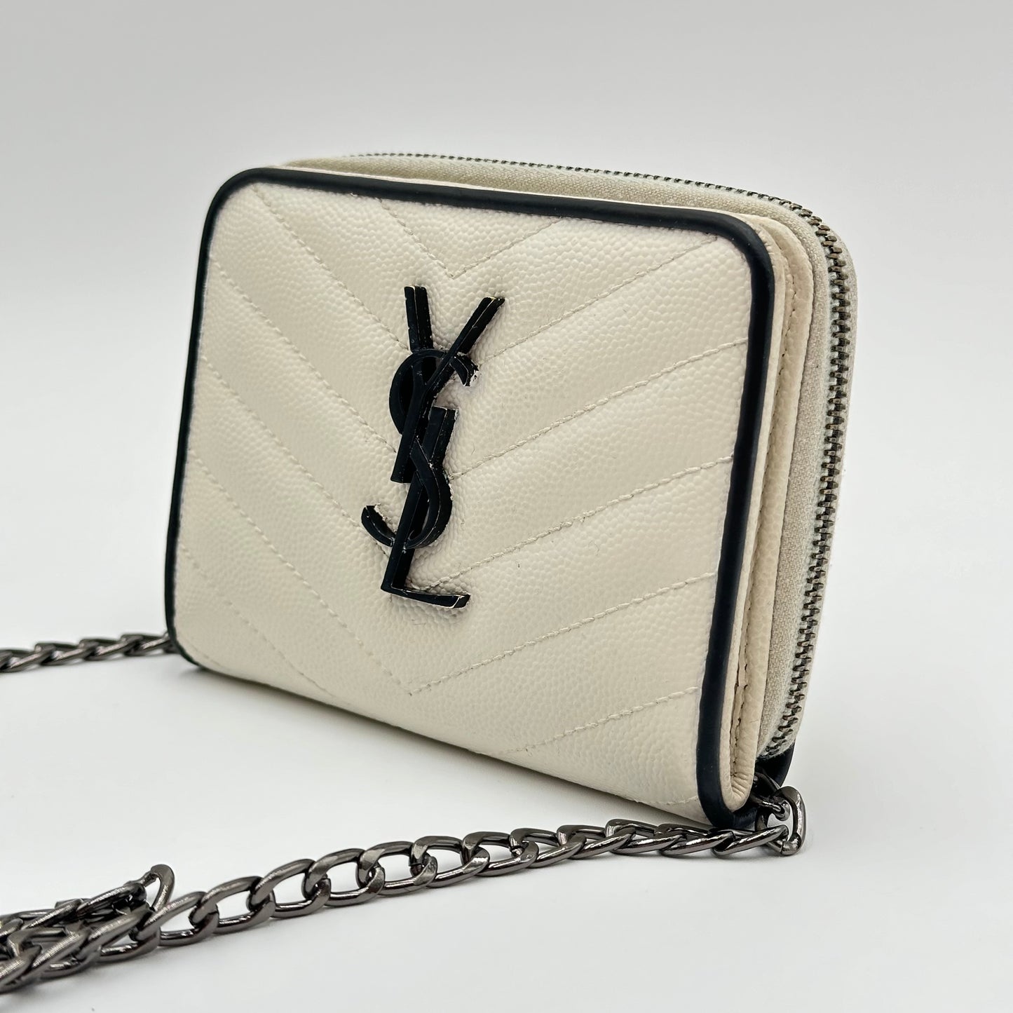 Authentic YSL Matelasse Compact Wallet + Crossbody Kit