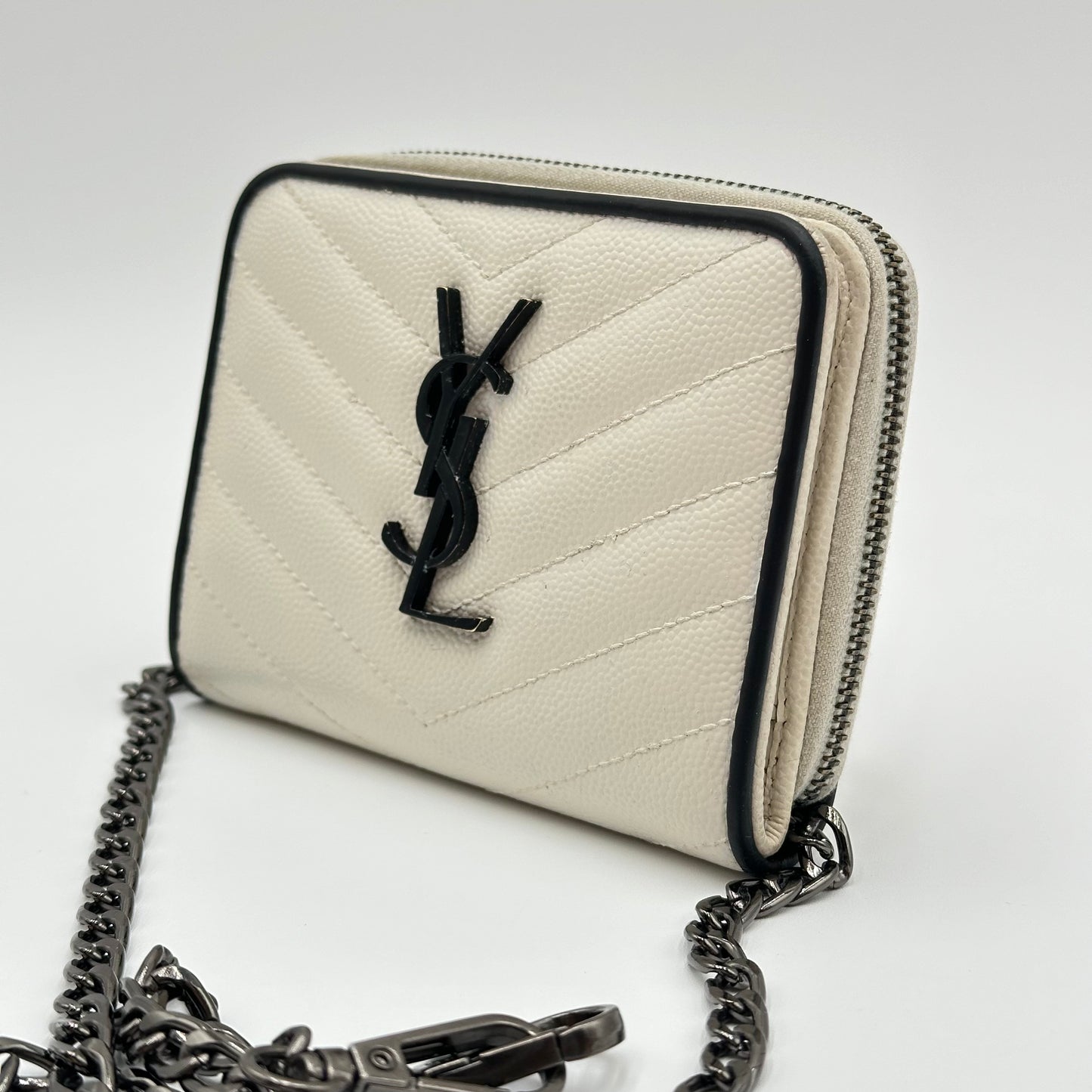 Authentic YSL Matelasse Compact Wallet + Crossbody Kit