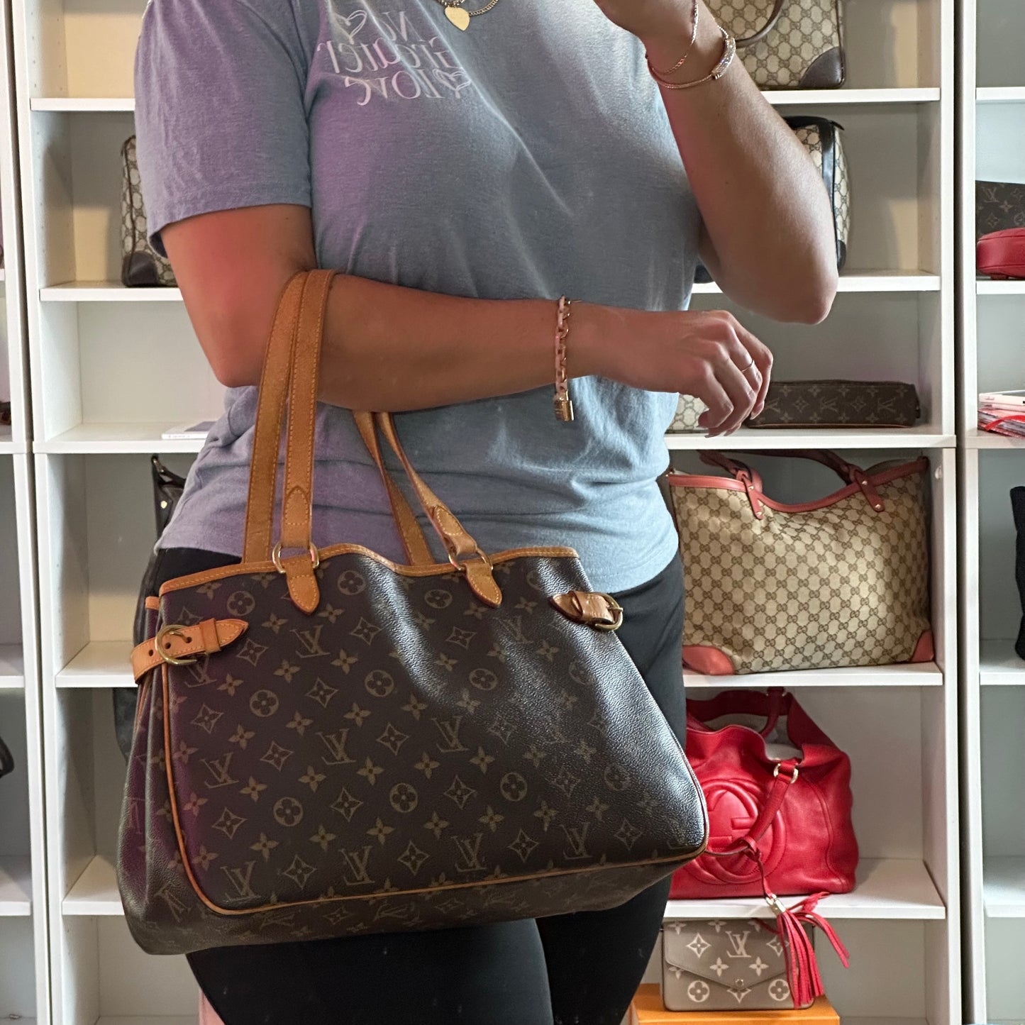 Authentic 2005 Louis Vuitton Monogram Batignolles Horizontal Tote
