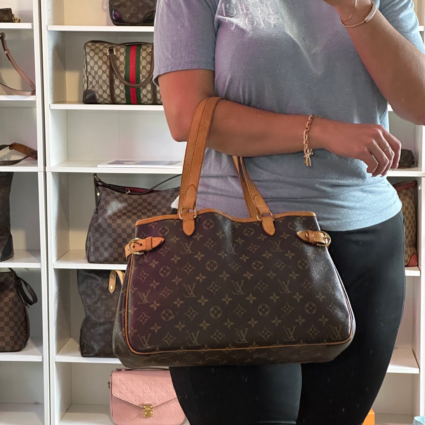 Authentic 2005 Louis Vuitton Monogram Batignolles Horizontal Tote