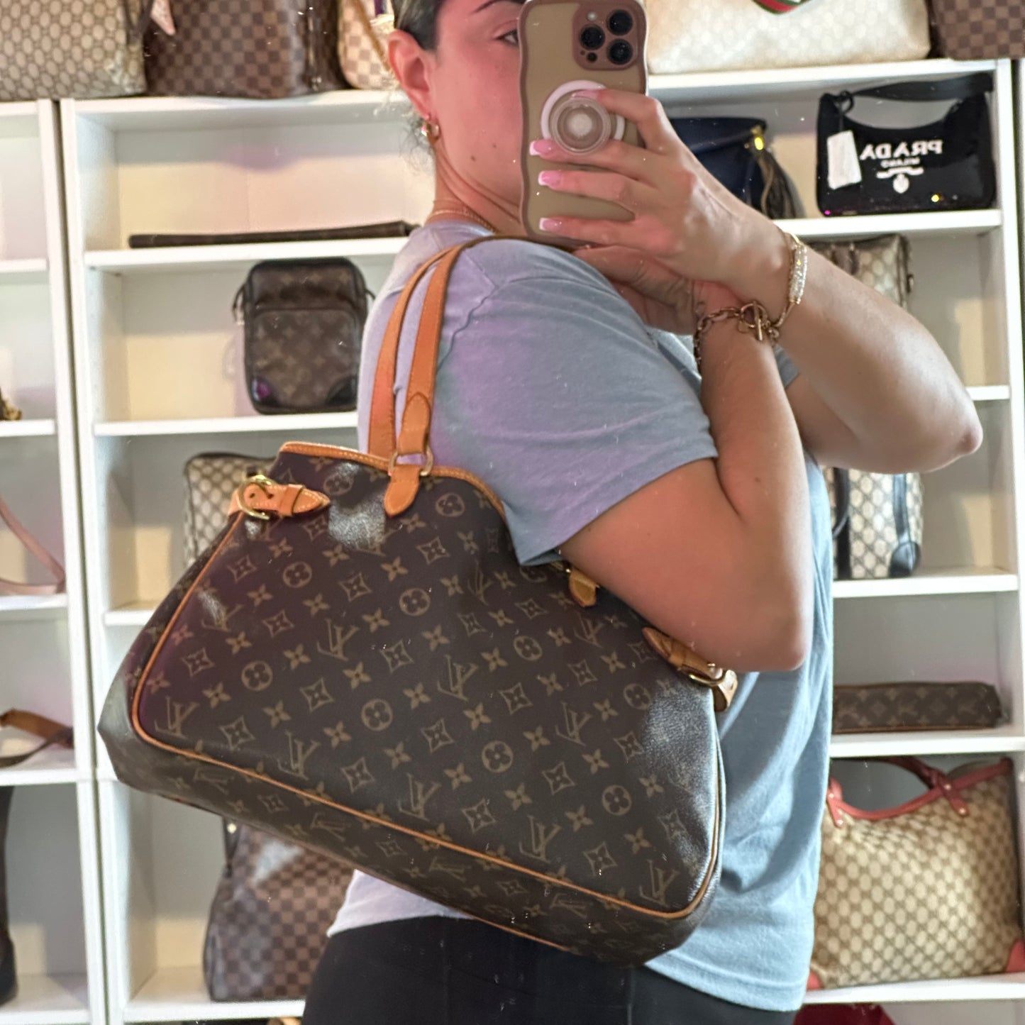 Authentic 2005 Louis Vuitton Monogram Batignolles Horizontal Tote
