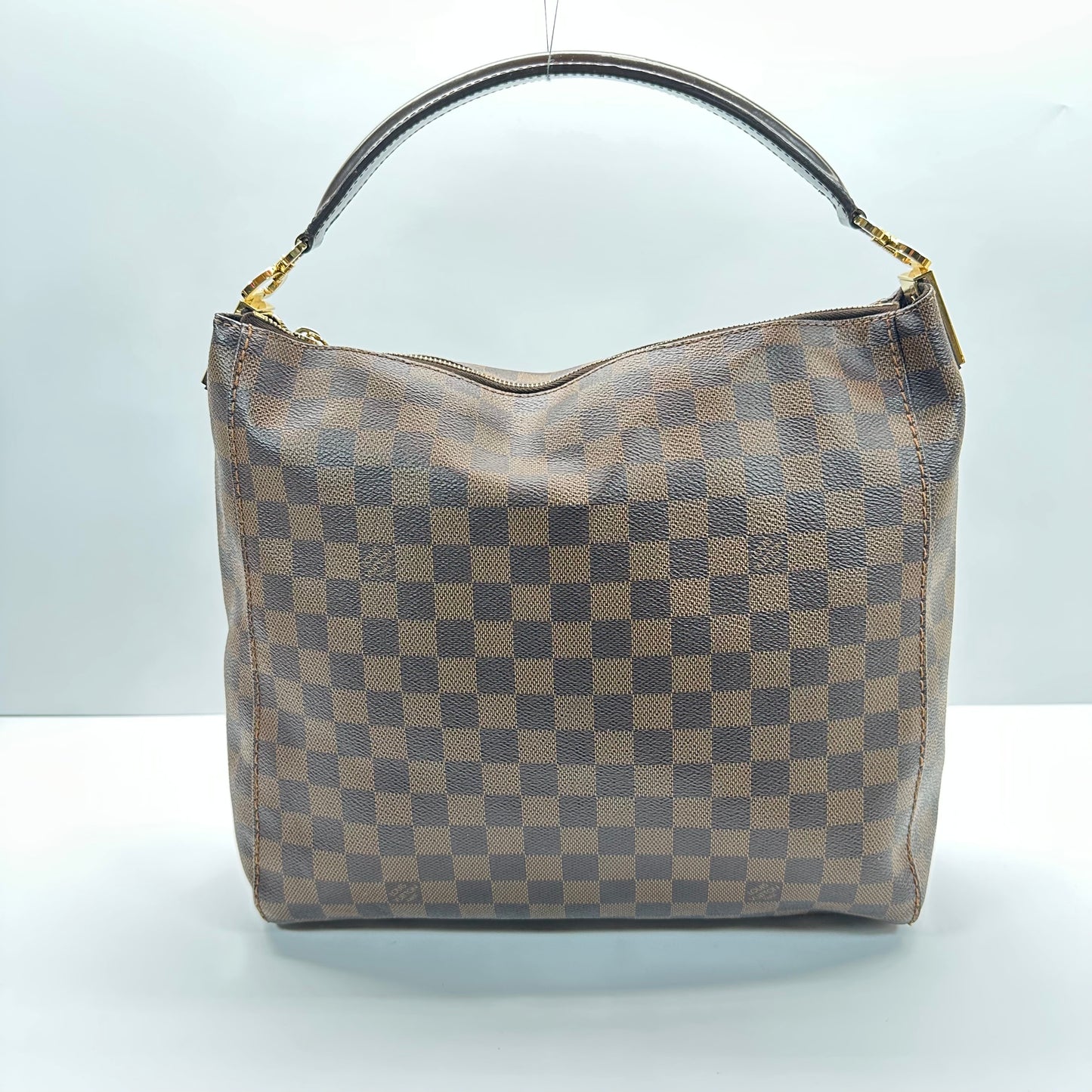 Authentic 2015 Louis Vuitton Damier Ebene Portobello PM Hobo Bag