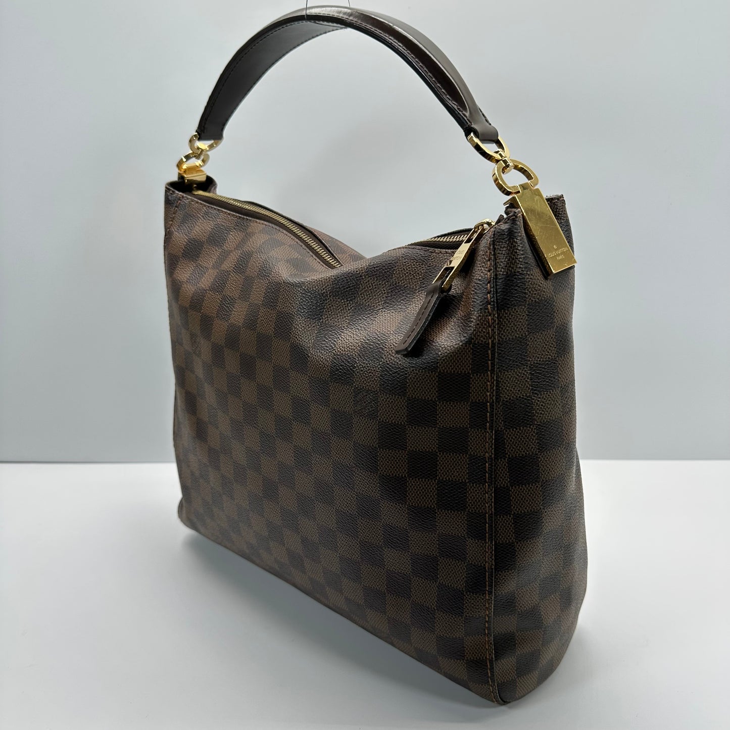 Authentic 2015 Louis Vuitton Damier Ebene Portobello PM Hobo Bag