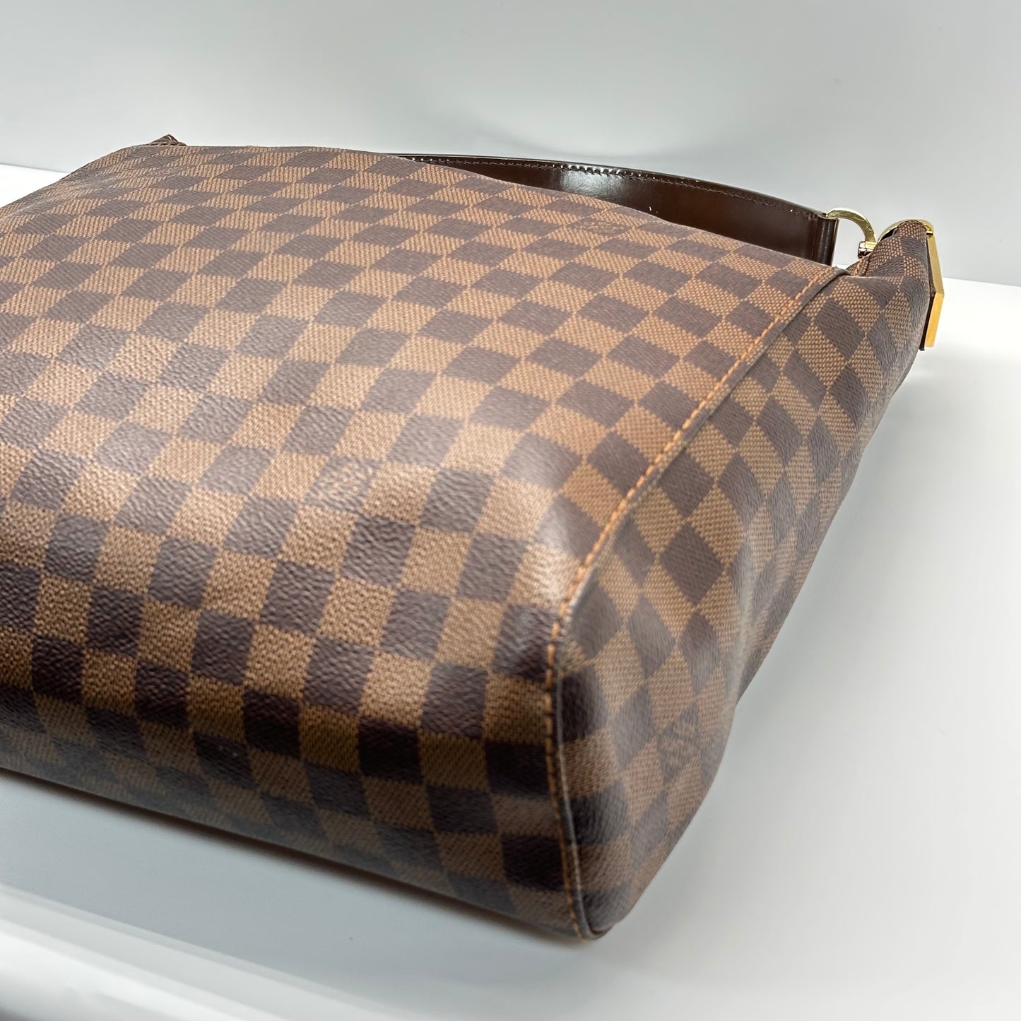 Authentic 2015 Louis Vuitton Damier Ebene Portobello PM Hobo Bag