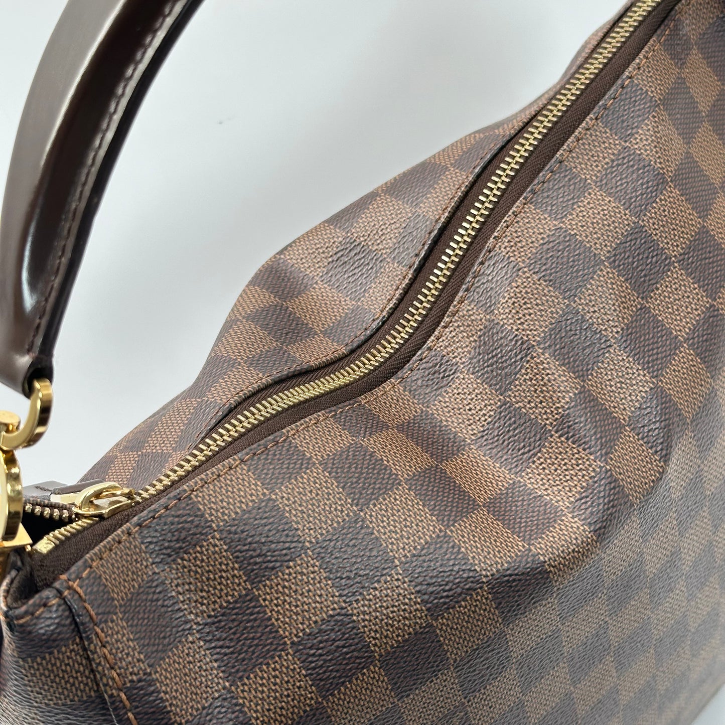 Authentic 2015 Louis Vuitton Damier Ebene Portobello PM Hobo Bag
