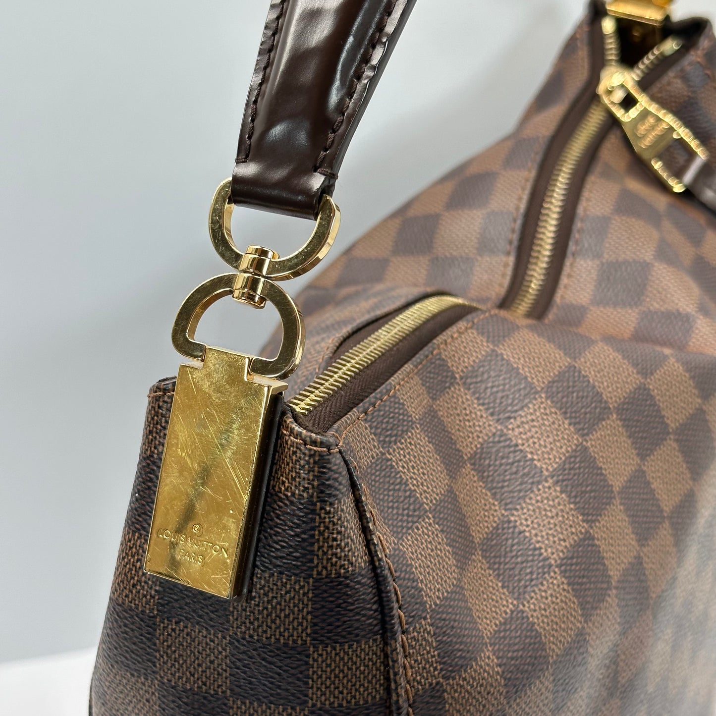 Authentic 2015 Louis Vuitton Damier Ebene Portobello PM Hobo Bag