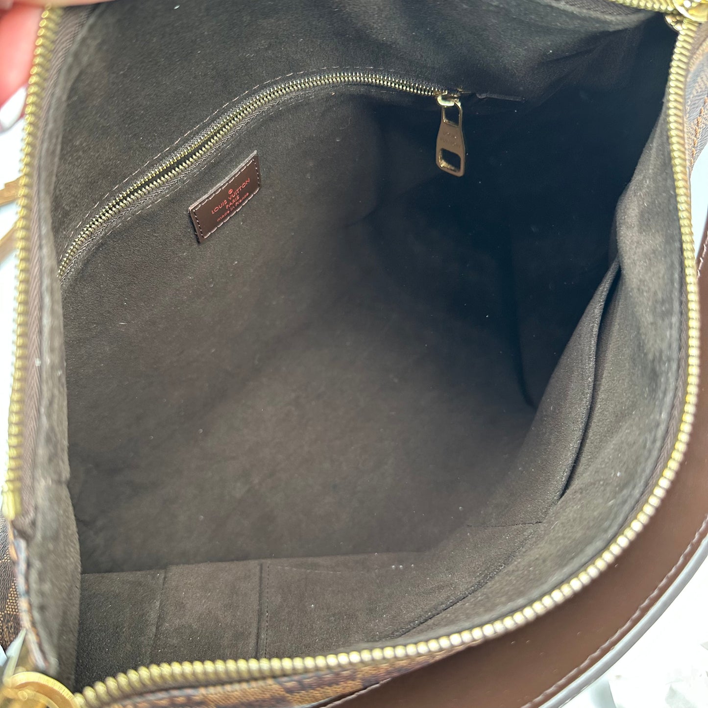 Authentic 2015 Louis Vuitton Damier Ebene Portobello PM Hobo Bag