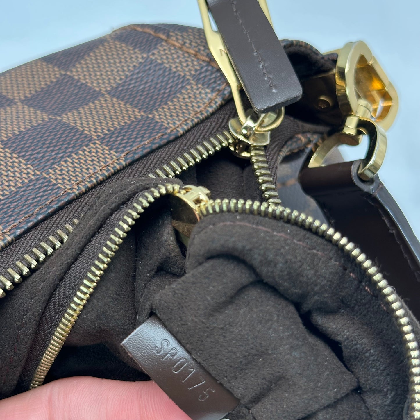 Authentic 2015 Louis Vuitton Damier Ebene Portobello PM Hobo Bag