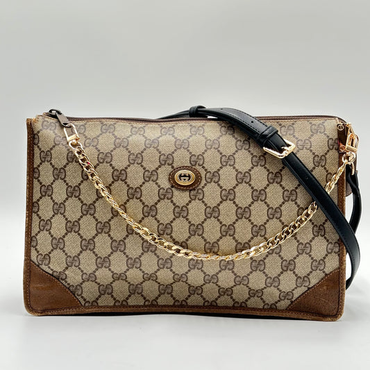 Authentic GUCCI GG Canvas Zipper Pouch Crossbody