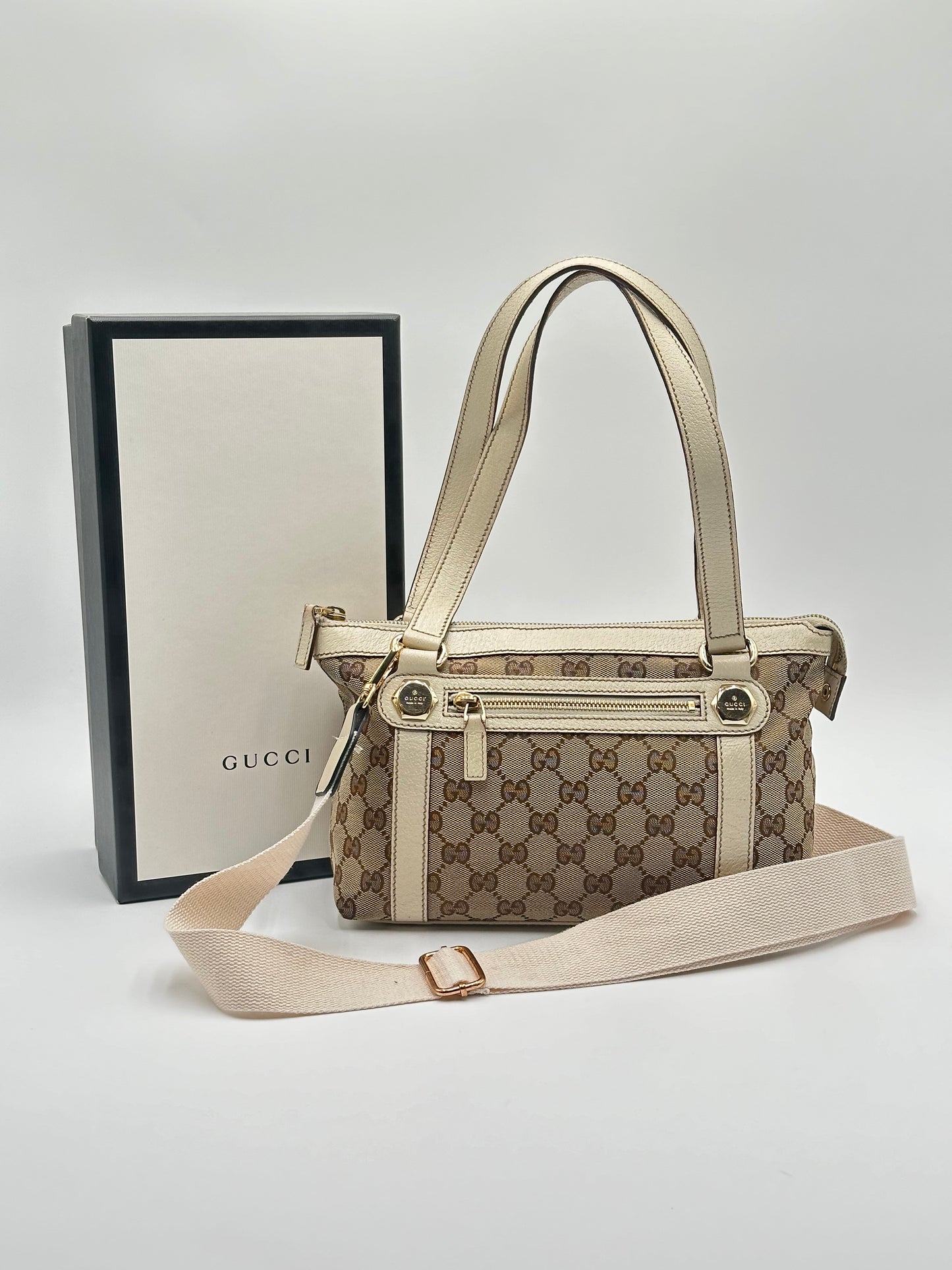 Authentic GUCCI Charmy Canvas GG Tote