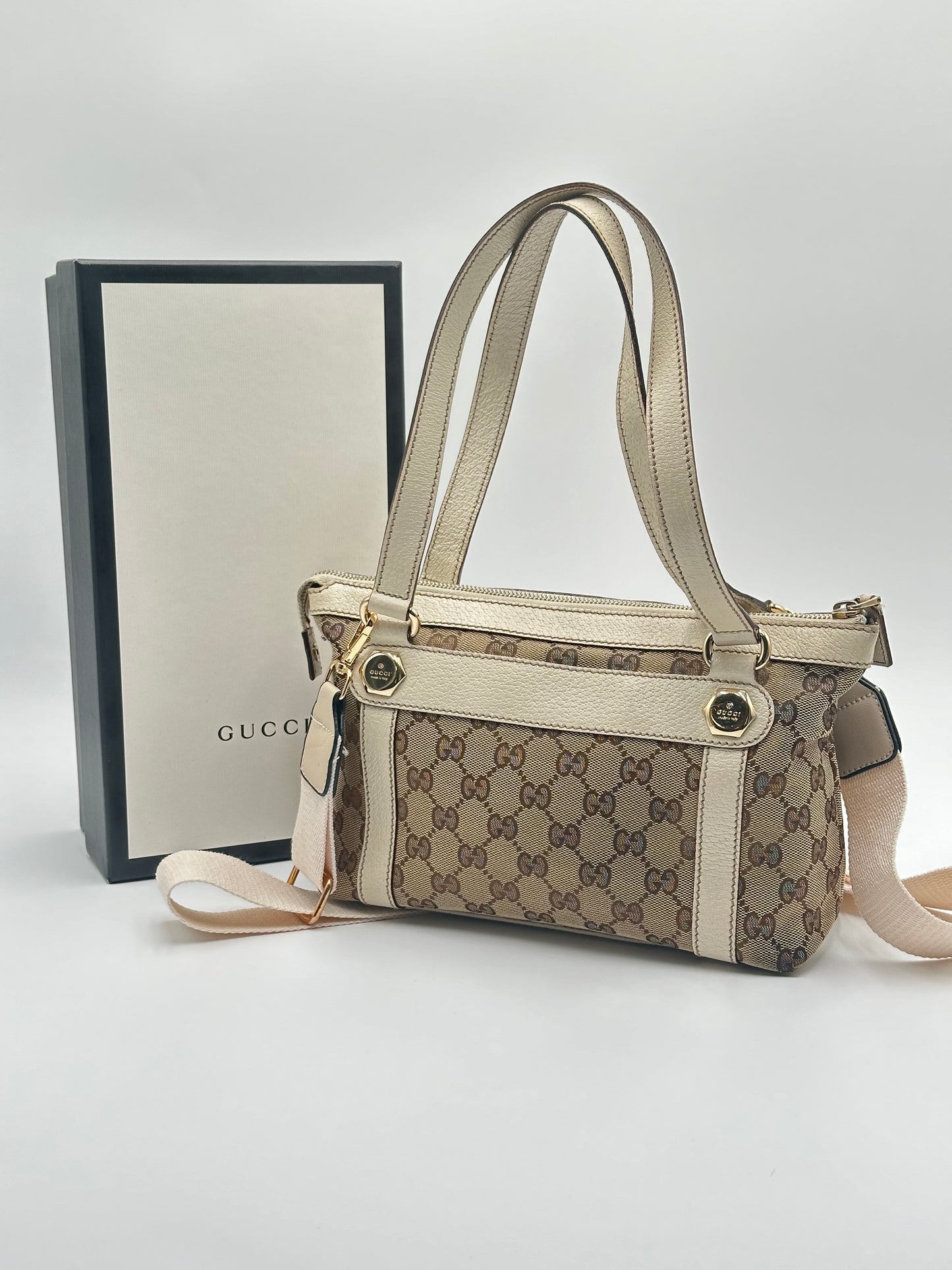 Authentic GUCCI Charmy Canvas GG Tote