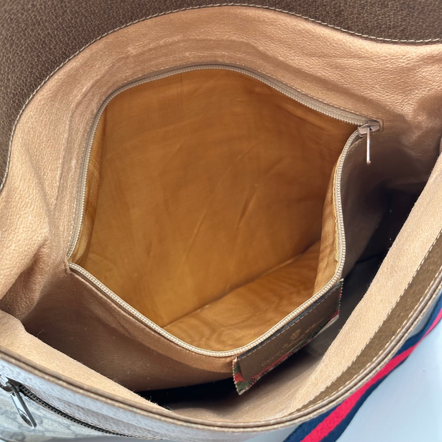 Authentic GUCCI GG Canvas Large Flap Clutch Crossbody
