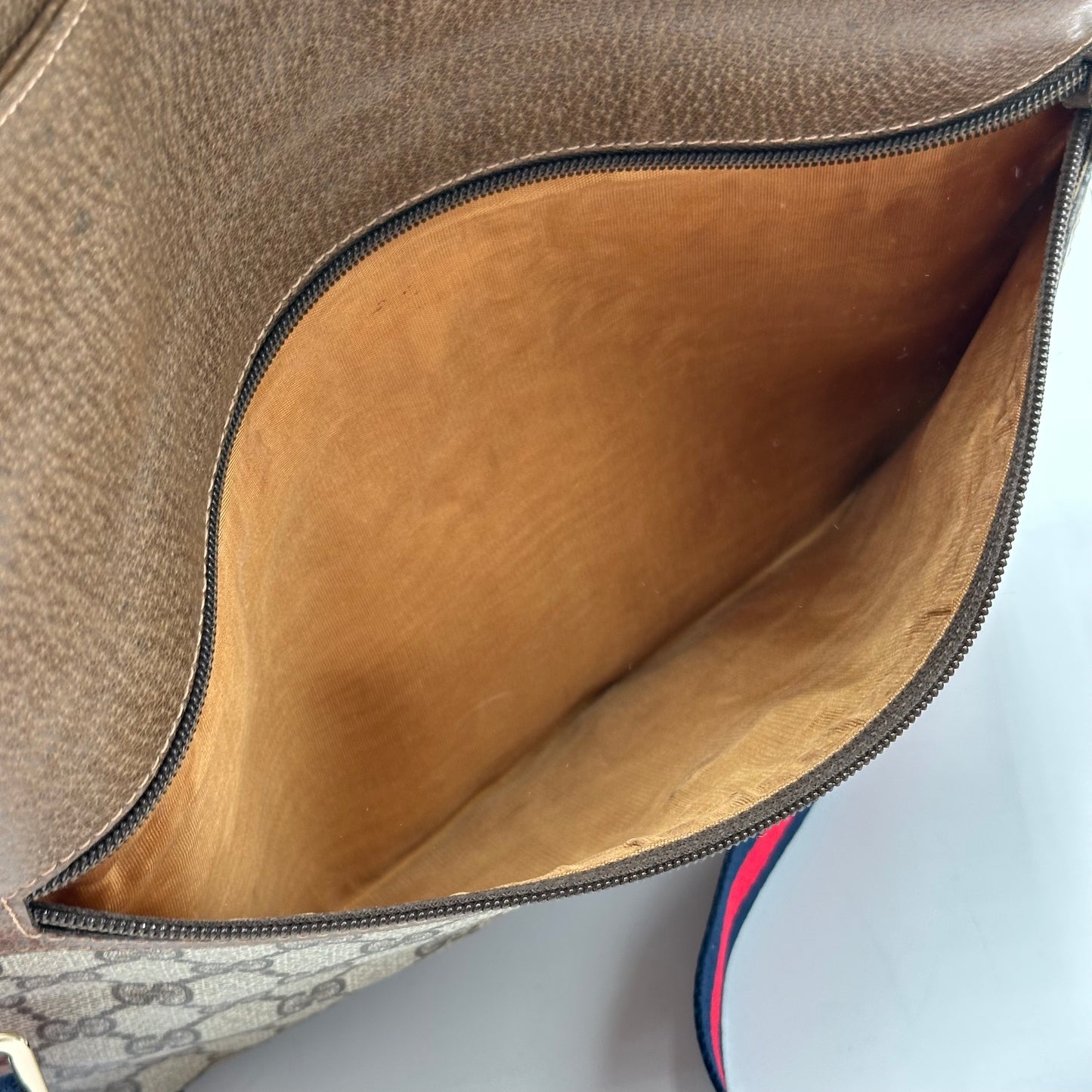 Authentic GUCCI GG Canvas Large Flap Clutch Crossbody