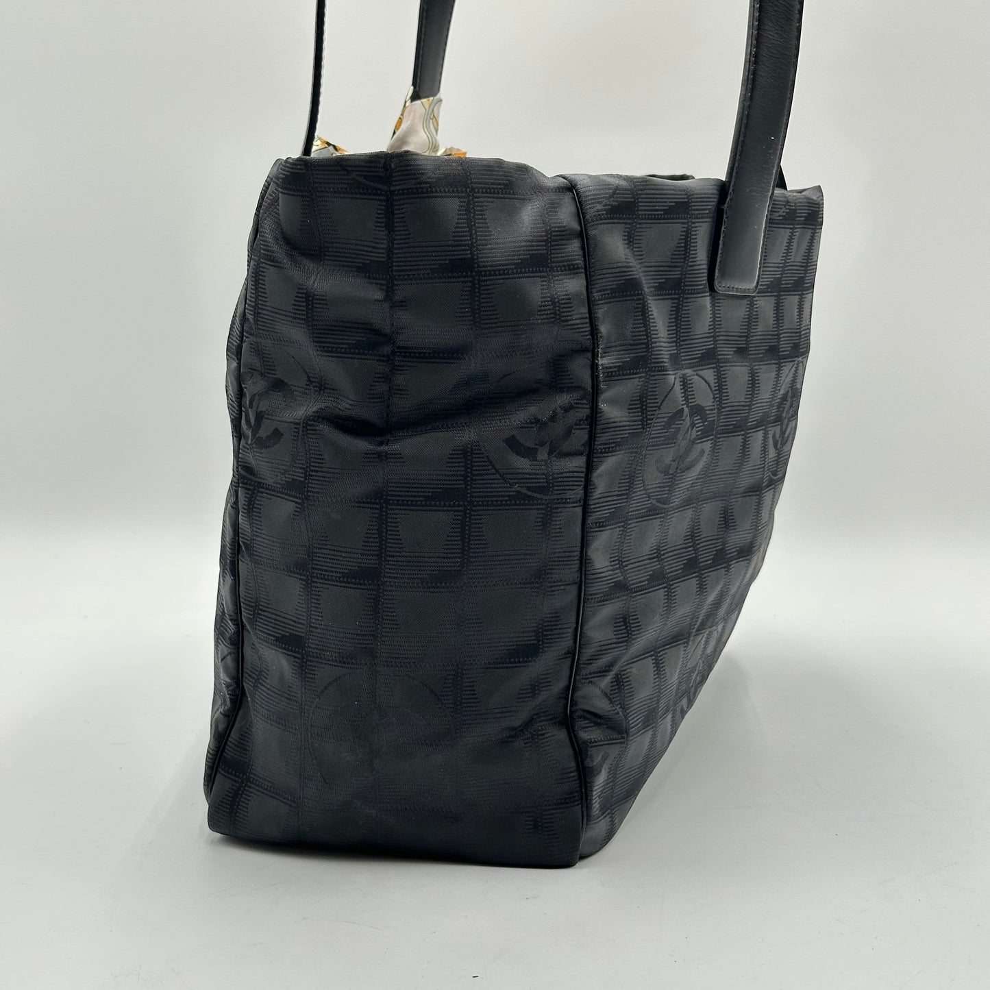 Authentic CHANEL Black Medium Travel Line Tote